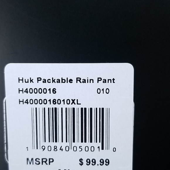 XL or XXL Huk Packable Waterproof Pants - Picture 9 of 9